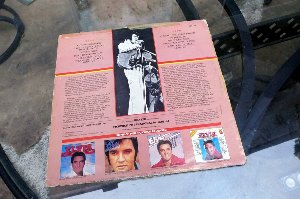 1981 Elvis Presley Return To Sender Camden CDS-1200 - ALBUM ART COVER ONLY