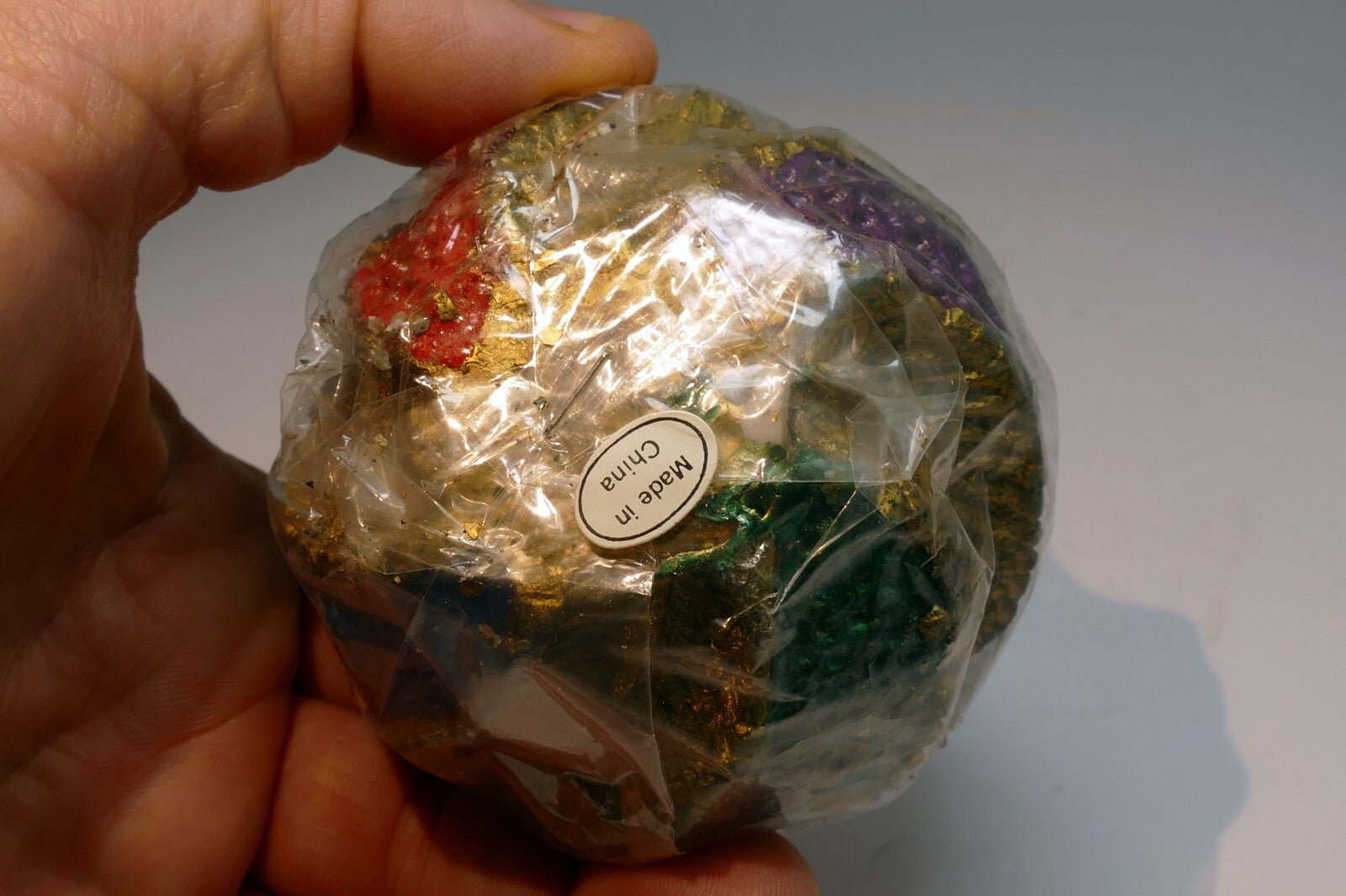 Vintage Decorative Gold Rope Ball Candle Christmas red green blue