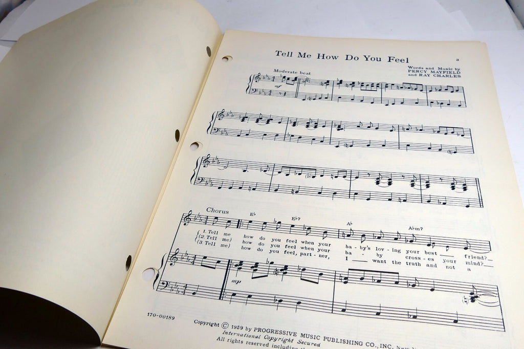 Tell Me How Do You Feel Ray Charles Mayfield  1959  Sheet Music