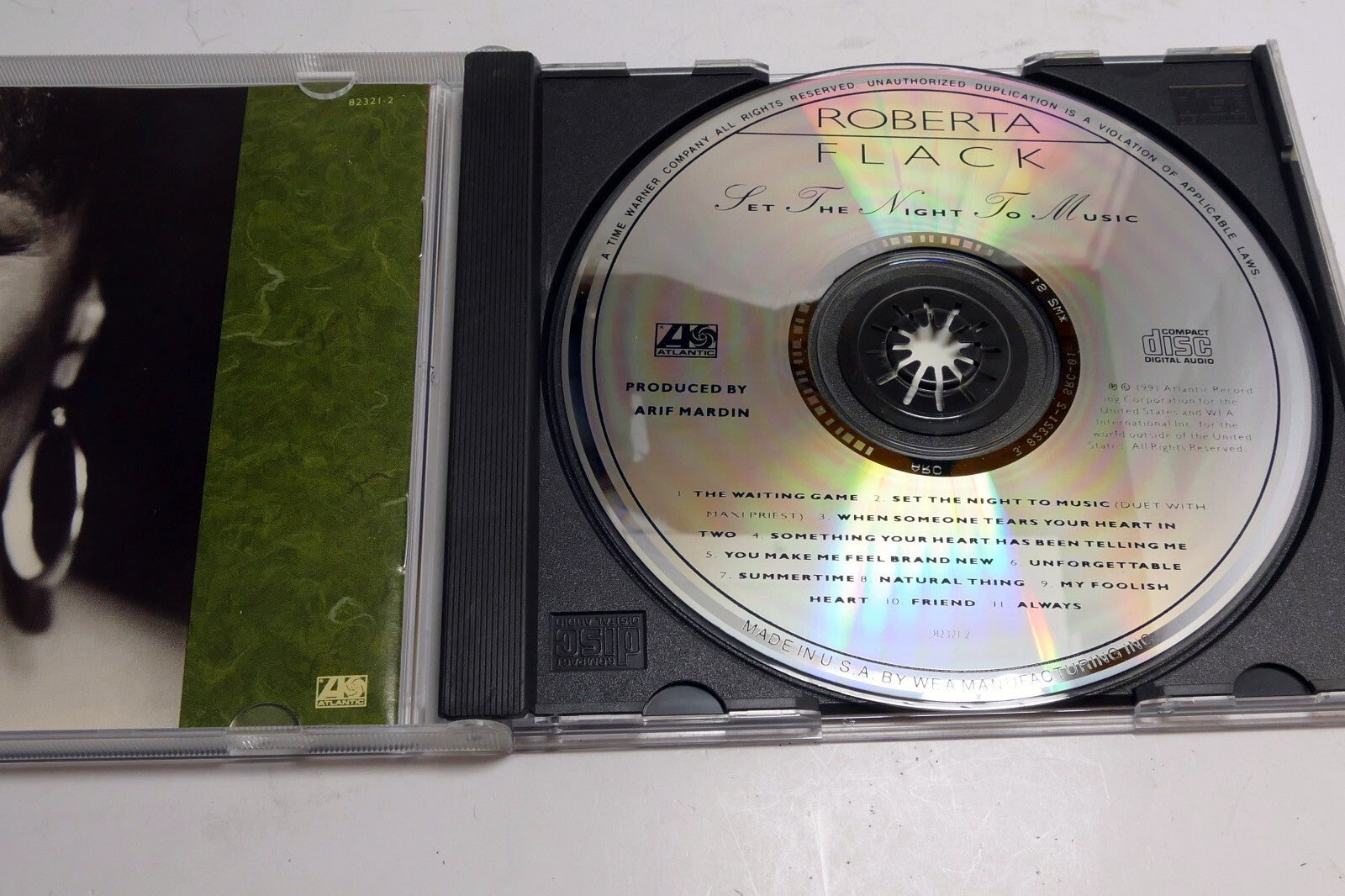 Roberta Flack - Set the Night to Music (CD) 1991 Atlantic Records  7 82321-2