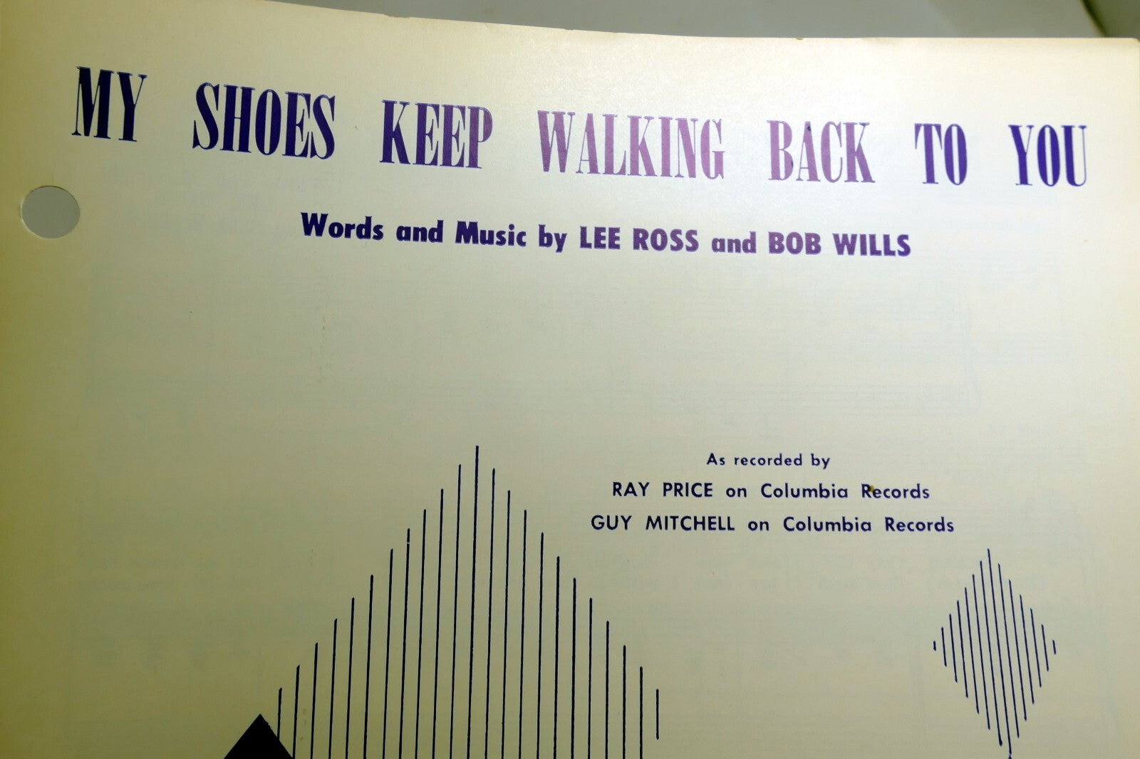 My shoes keep walking back to you ray price mitchell 1957 sheet music