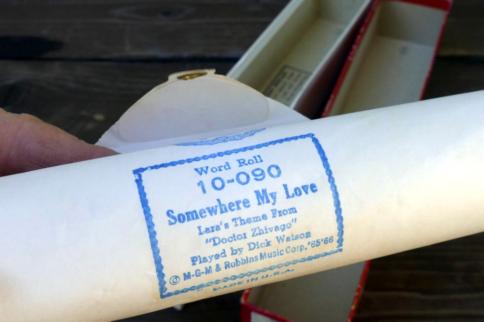 QRS Word Roll 10-090 Somewhere My Love Doctor Zhivago