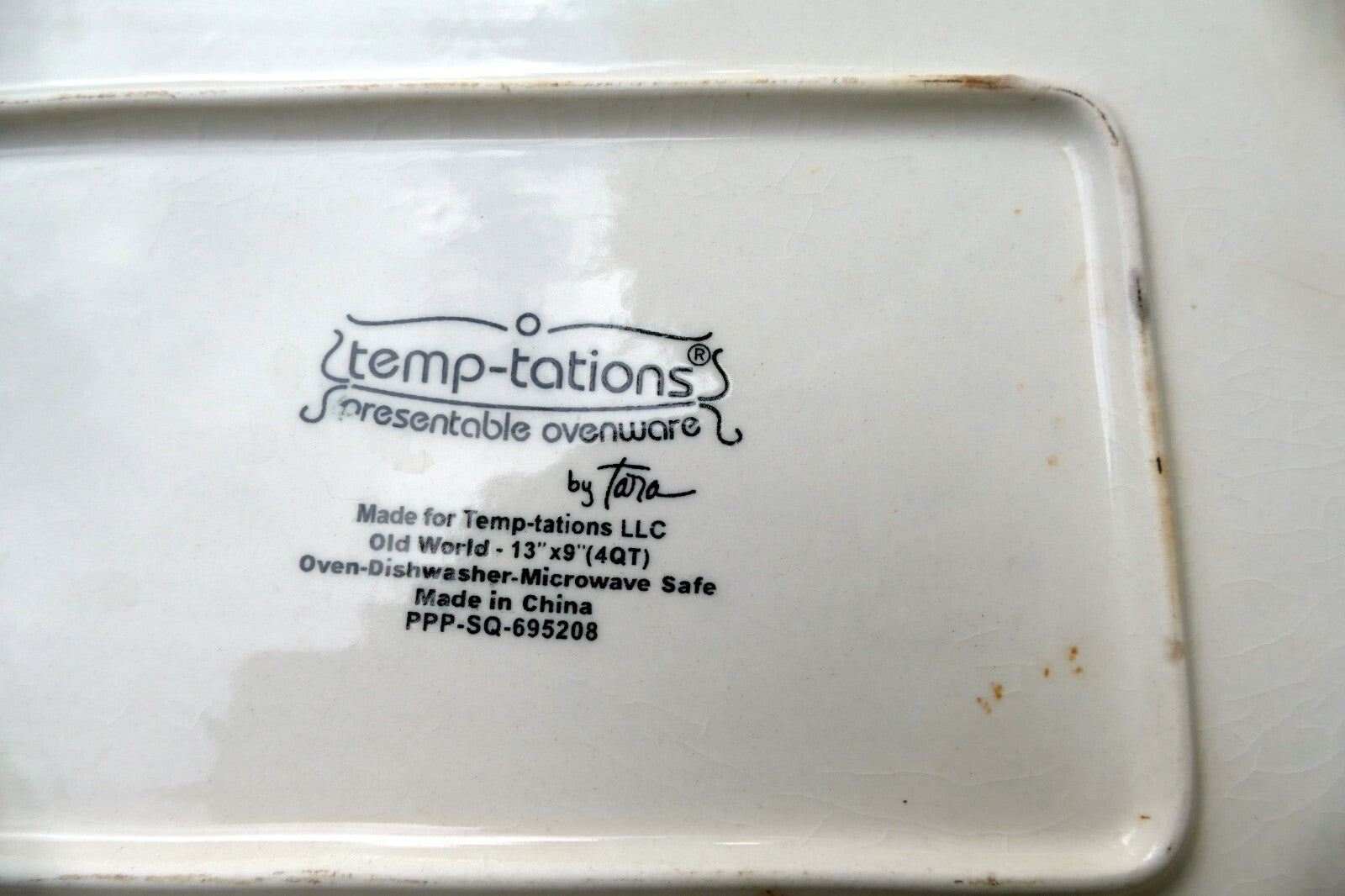 Temp-Tations Presentable Ovenware Casserole Lasagna Serving Tray w/ Lid 10X15"