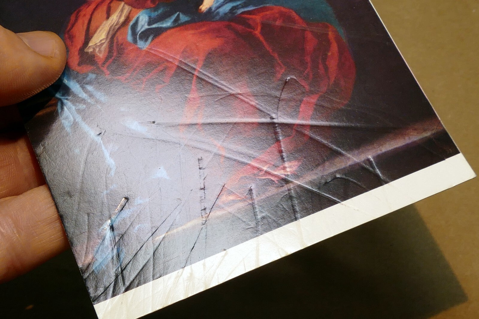 Our Lady of the Rosary Murillo Postcard unposted vintage 1970's religious