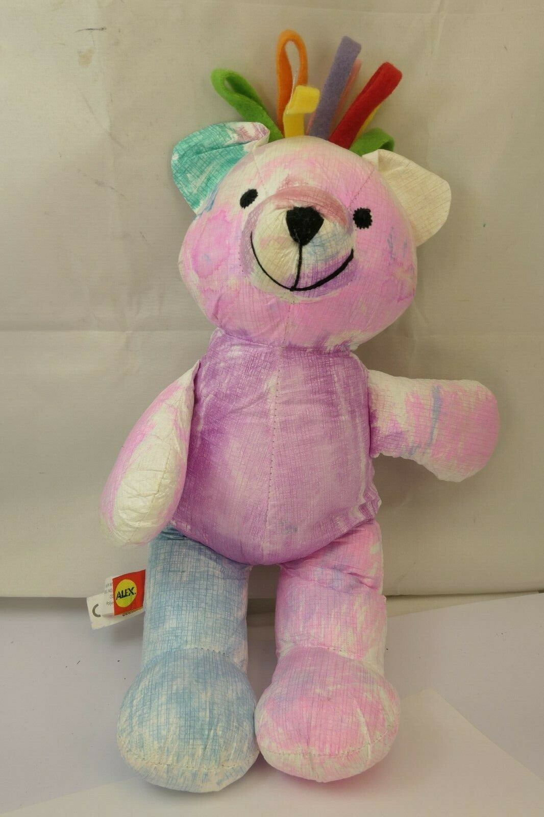 ALEX 14" RAINBOW Bear Plush Polyester Fiber 2006 colorful - USED