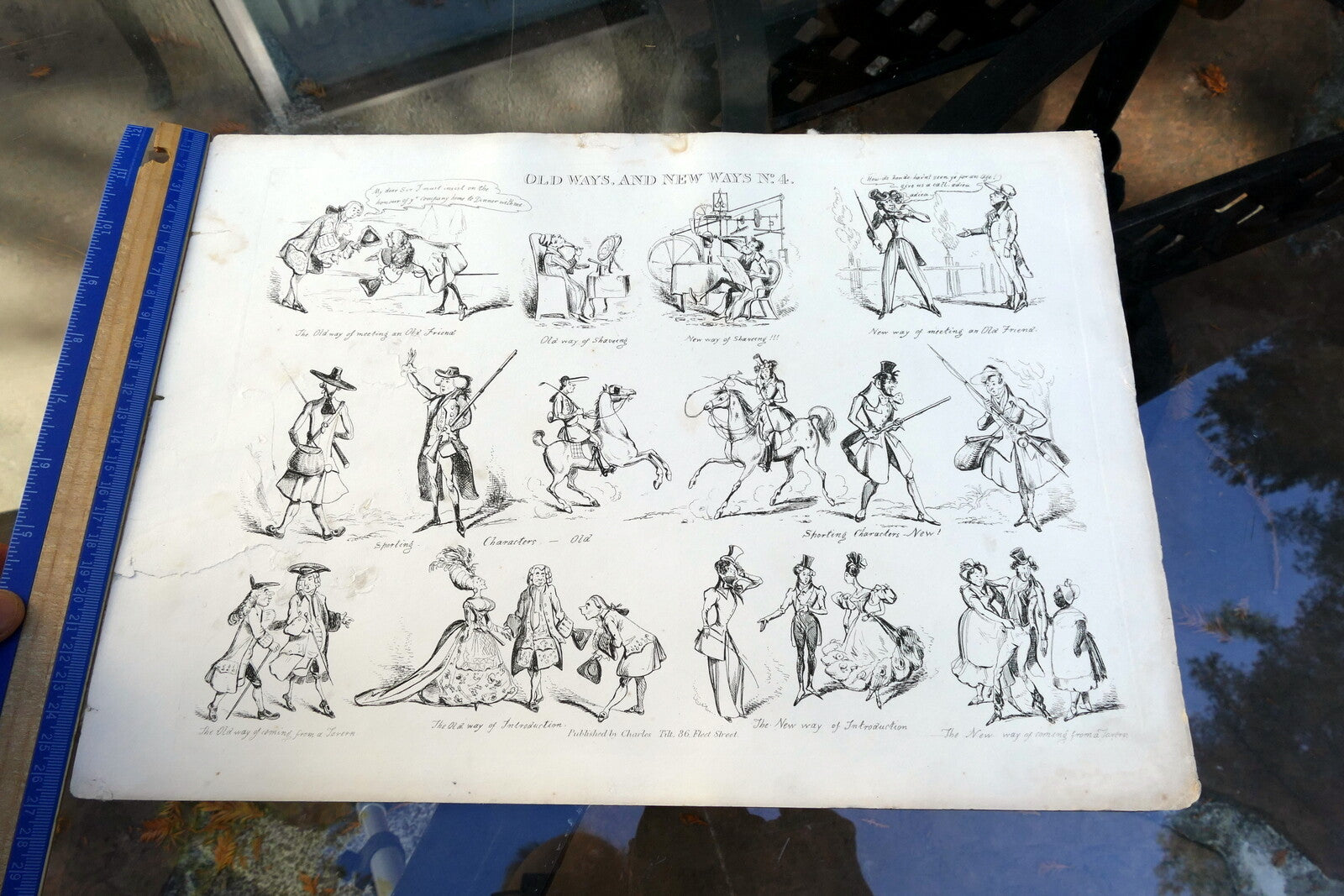 Old WAYS and NEW WAYS No 4 HENRY HEATH CARICATURE PRINT  1840 Victorian