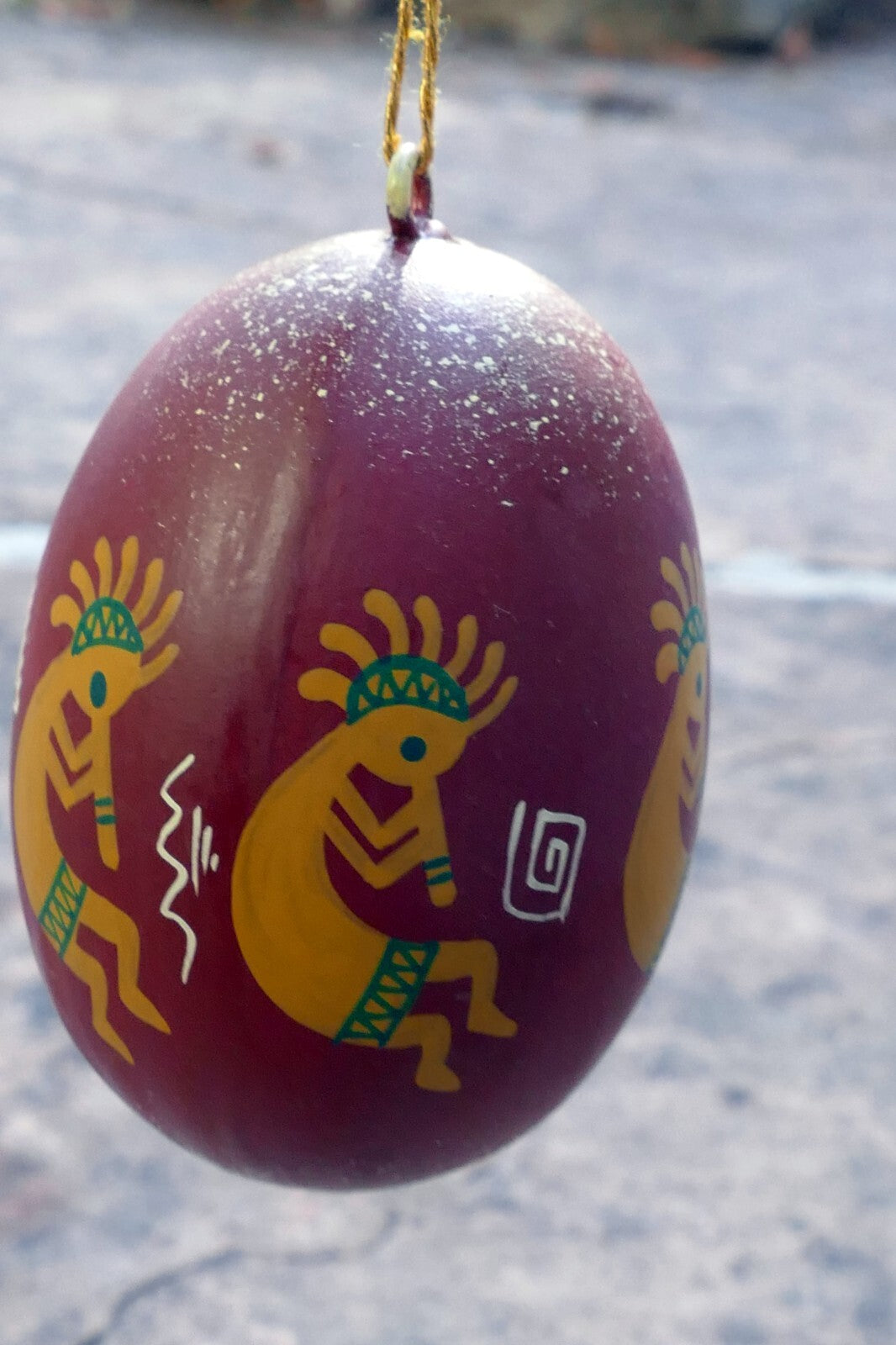 KOKOPELLI  NATIVE AMERICAN DANCE DESIGN GOURD CHRISTMAS ORNAMENT