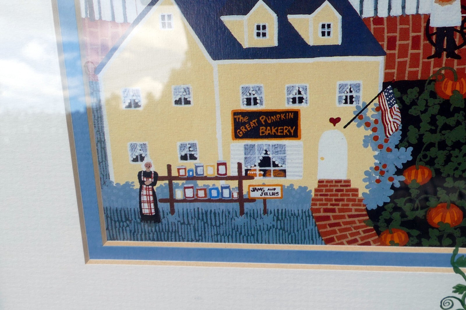 Pumpkin's Cove Folk Art 7X9" Print by Donna Perkins Signed Certified 391/500
