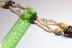 Cowrie Shell 15" Necklace Lei Jewelry Boho Surfer yellow-gray glossy Philippines