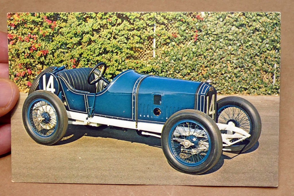 Unposted postcard 1913 peugeot race car from briggs museum 1972