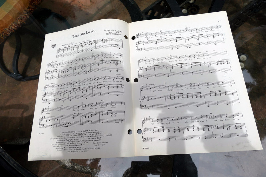 Turn Me Loose Fabian Doc Pomus Mort Shuman  1959 Sheet Music