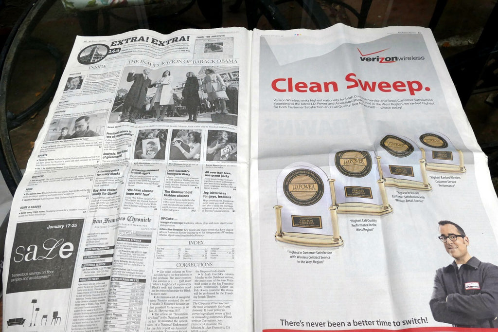 Jan 21st 2009 San Francisco Chronicle OBAMA Inauguration