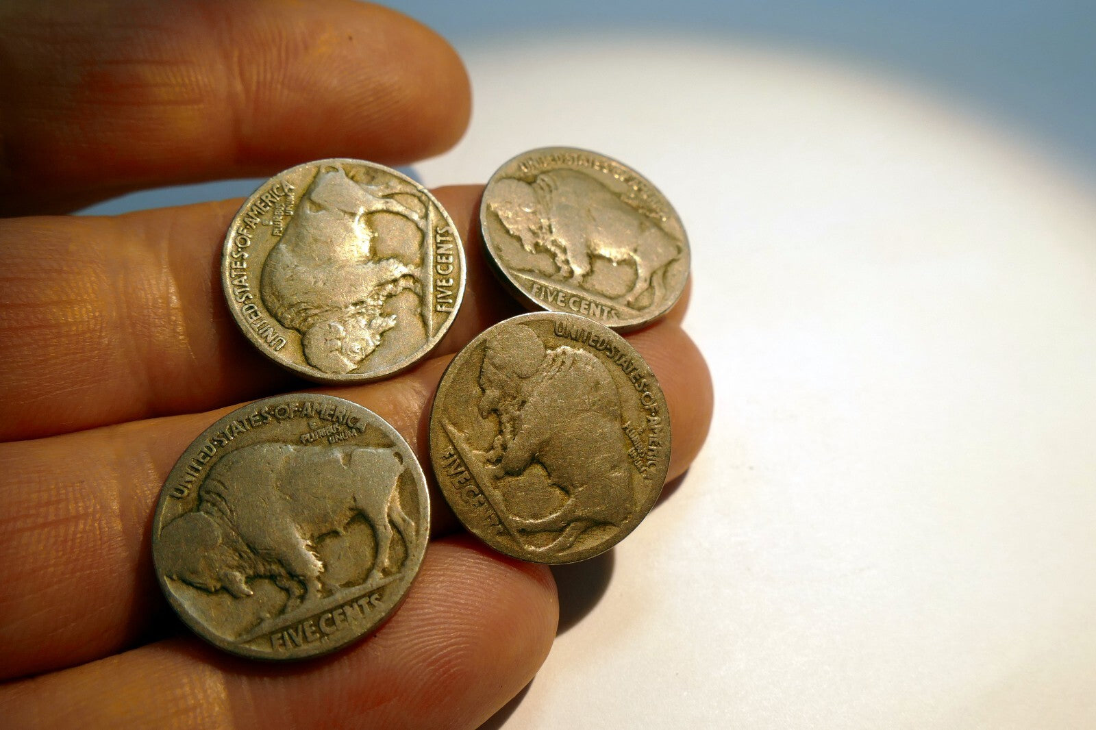 1930 US Buffalo 5c Five Cent Coin Copper Nickel lot of 4 pcs 4X
