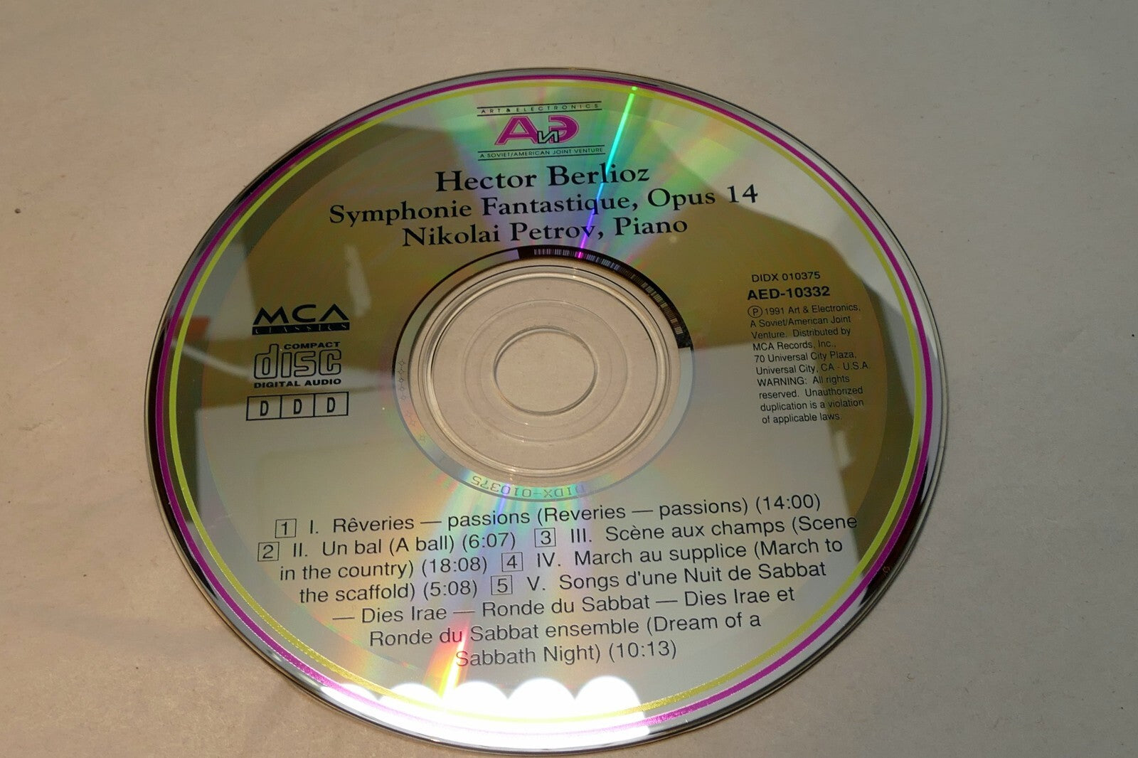 Berlioz - The Fantastic Symphony Opus 14 by Nikolai Petrov, Piano AED-10332 DIDX