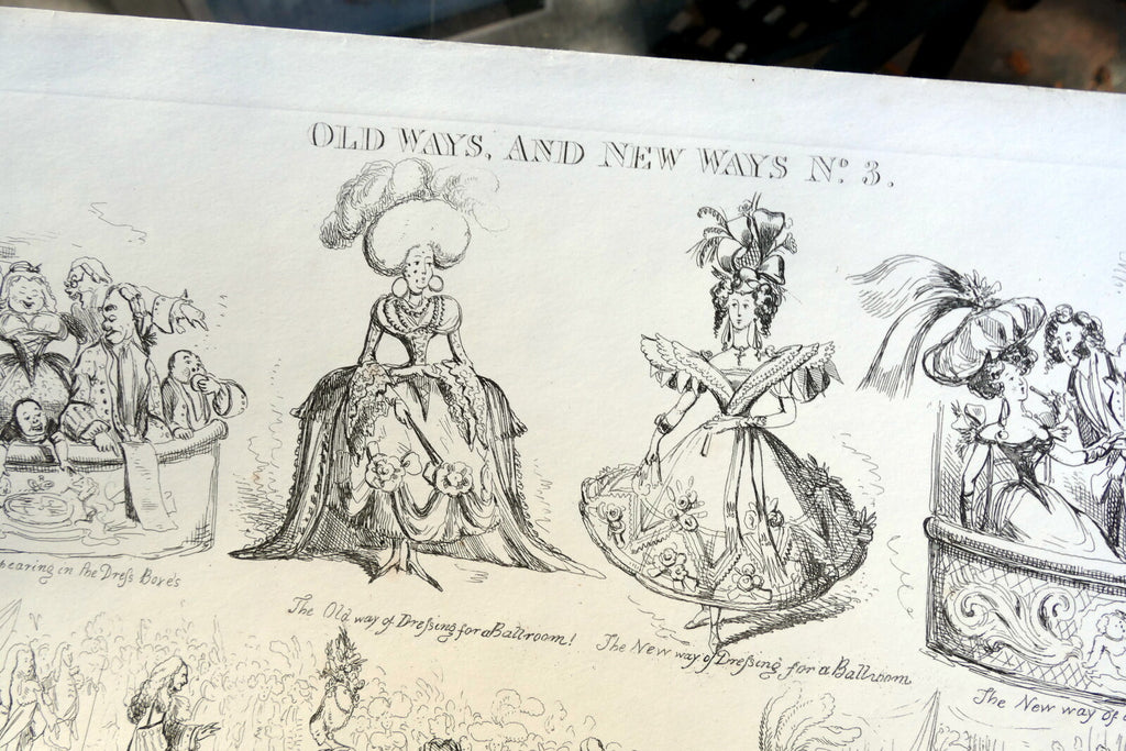 Old WAYS and NEW WAYS No 3 HENRY HEATH CARICATURE PRINT  1840 Victorian