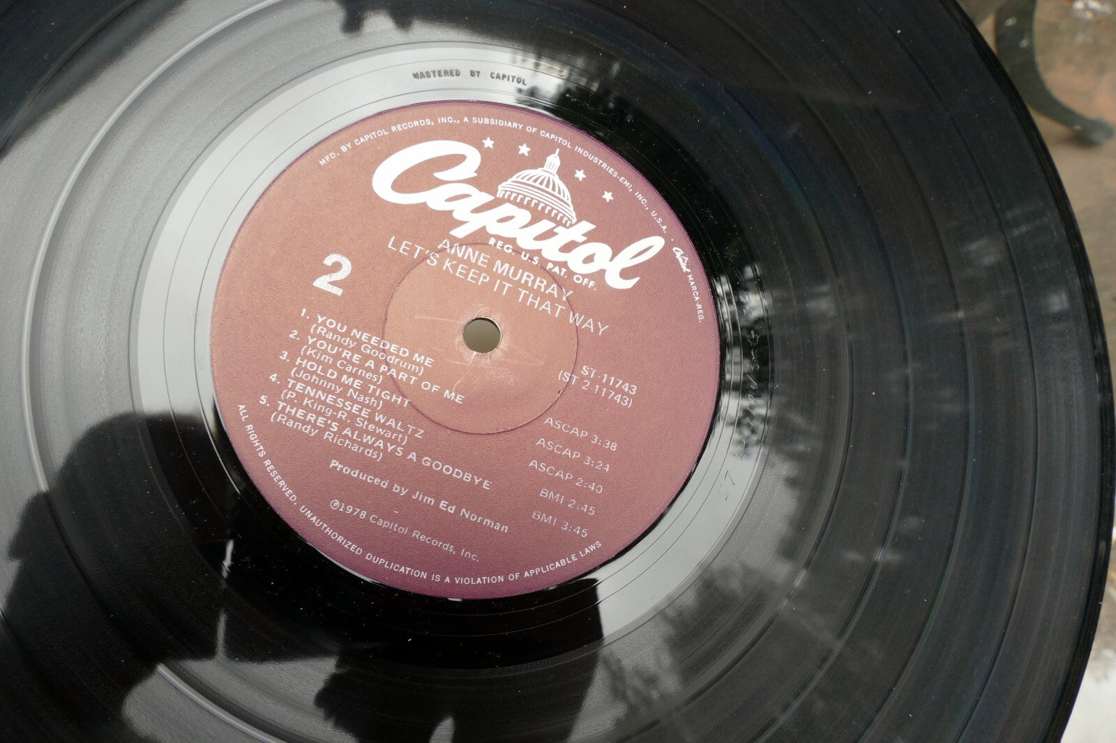 Anne Murray  LP  Let's Keep It That Way  Capitol  1978 ST-11743