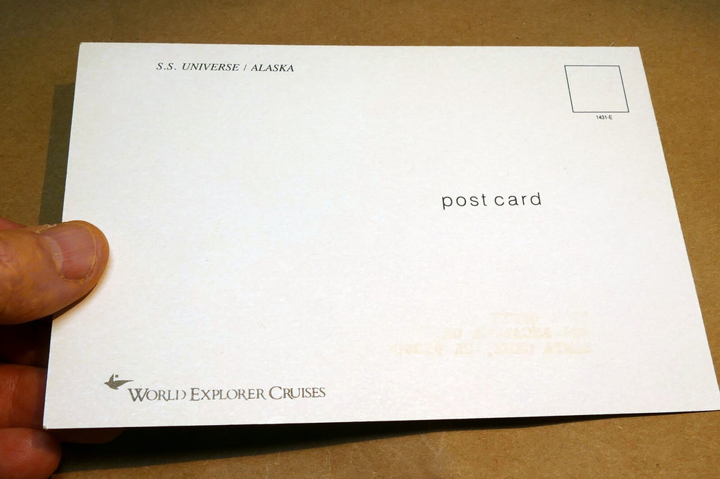 SS Universe World Explorer Cruises 1980's Postcard unposted Alaska USA Glacier