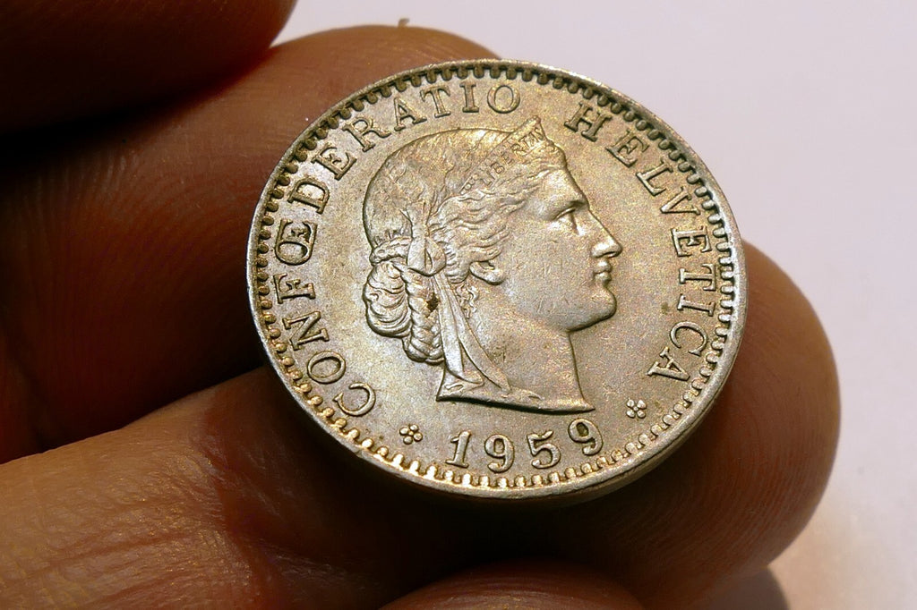 Coin Switzerland 1959 20 Rappen Confederatio Helvetica