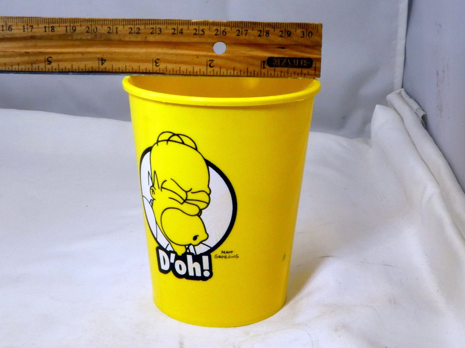 The SIMPSONS Homer WOO-HOO!  plastic water beer cup 4" tall