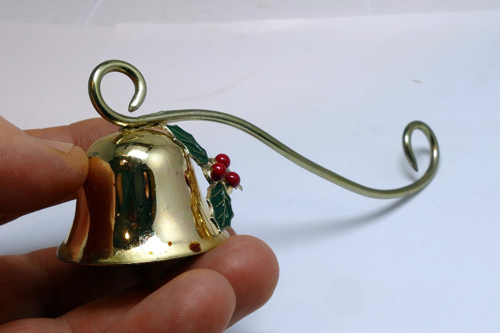 Brass Candle Snuffer Bell 5" Length Long Bell Flower X-Mass