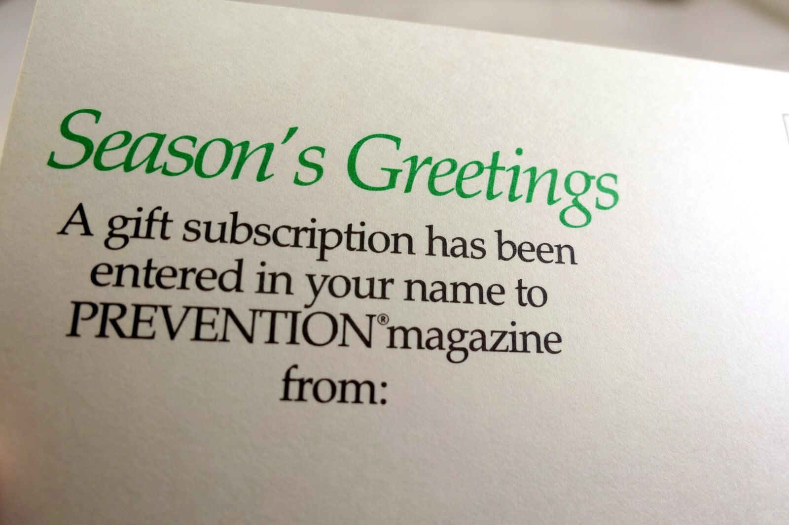 Seasons Greetings Prevention Magazine  USA Postcard 1970's vintage