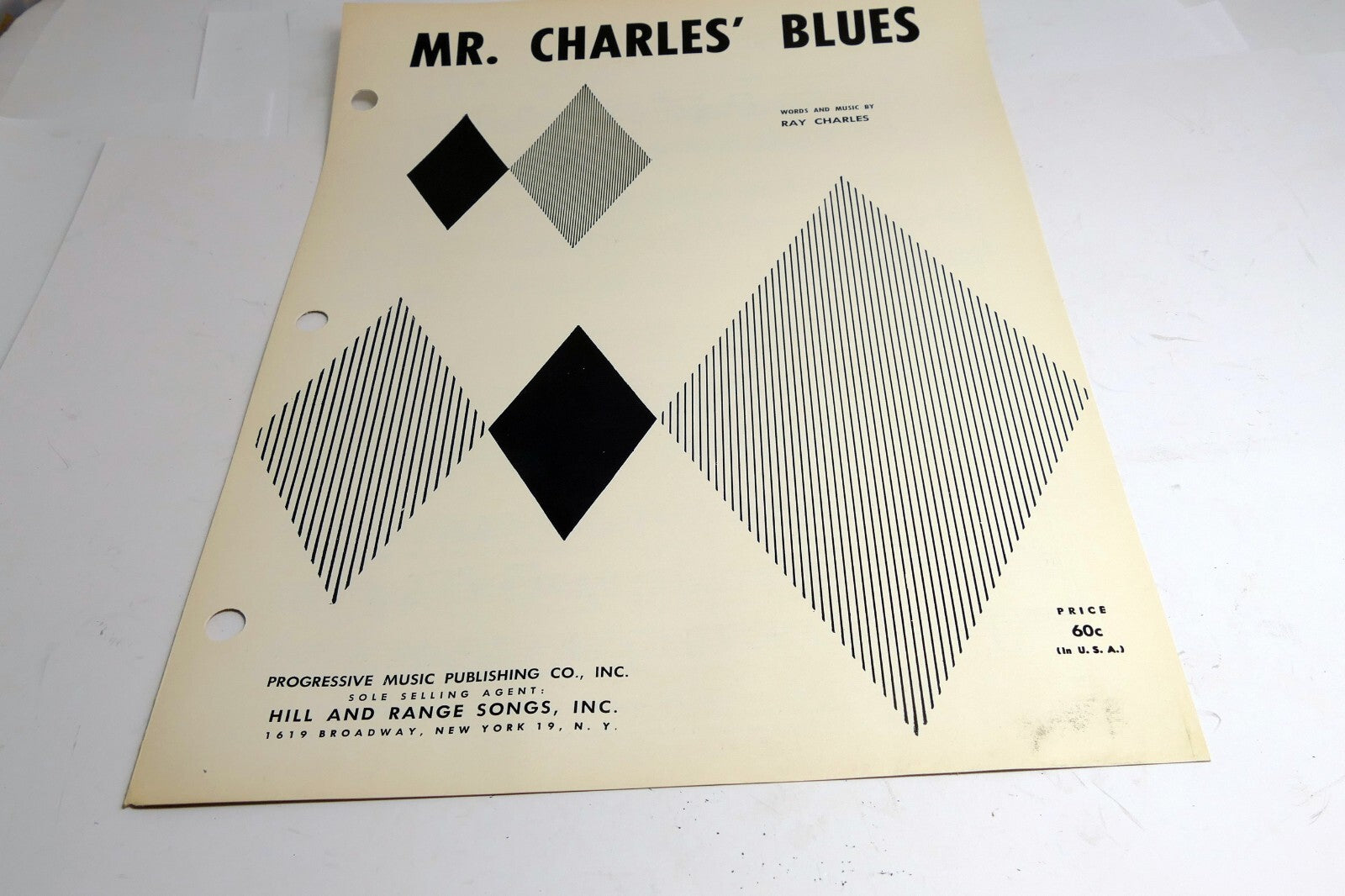 Mr. charles' blues by ray charles 1961 sheet music