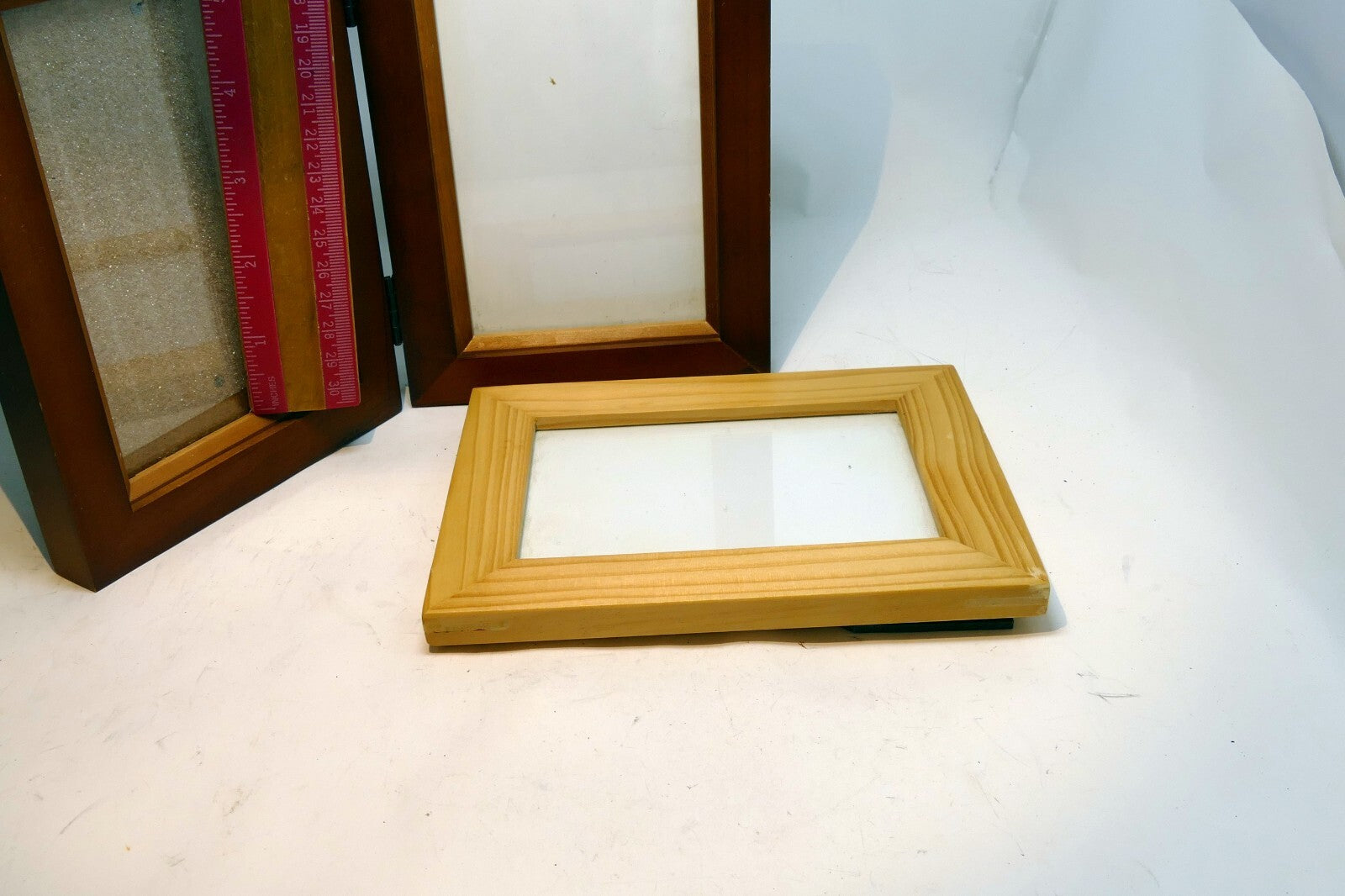 Lot of 2 Pack PICTURE FRAME SOLID WOOD Vertical w/ GLASS 6"x4" 3.4X5"