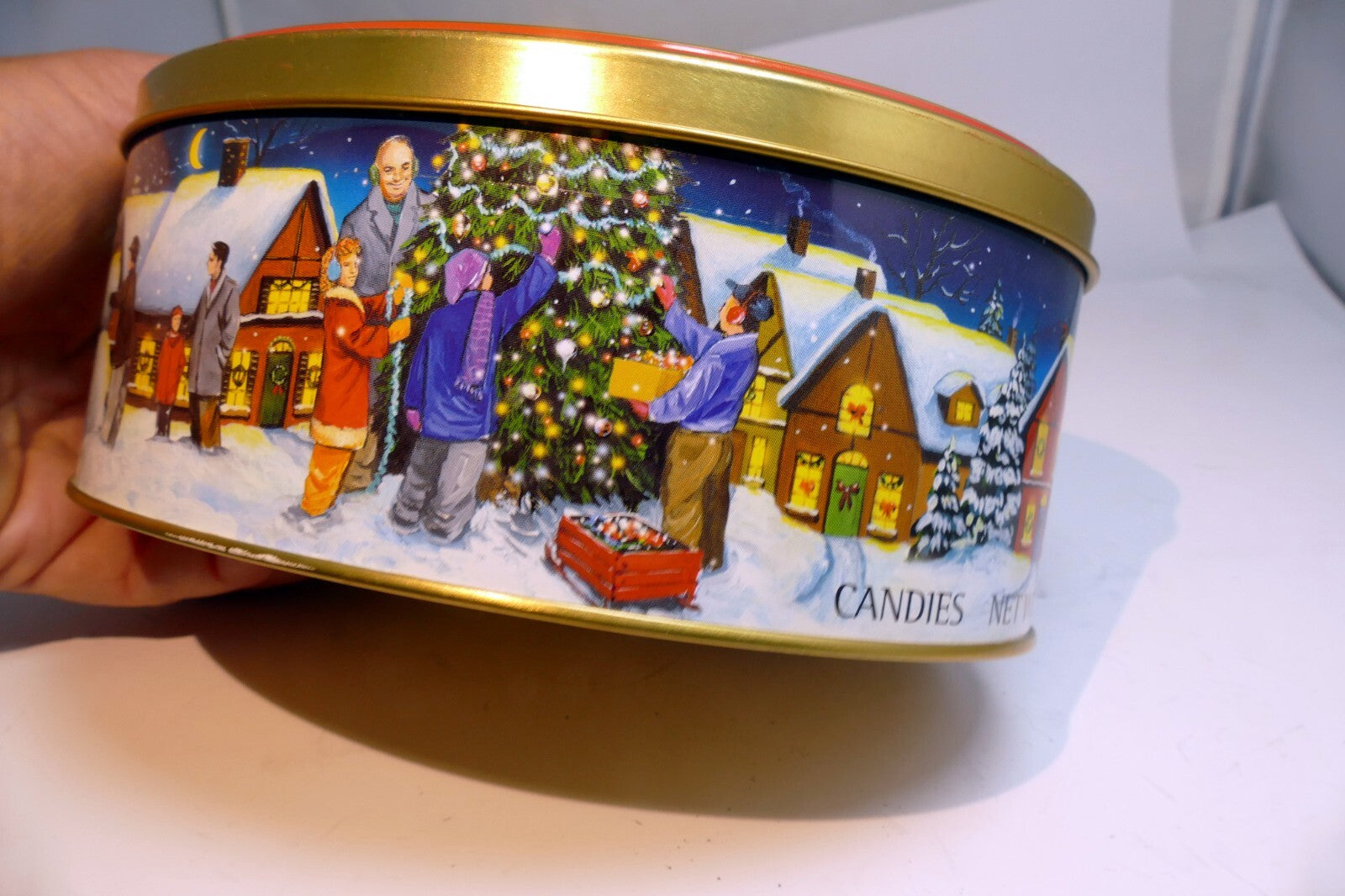 Werther's Original Candy Tin empty container  Christmas eve family snow winter