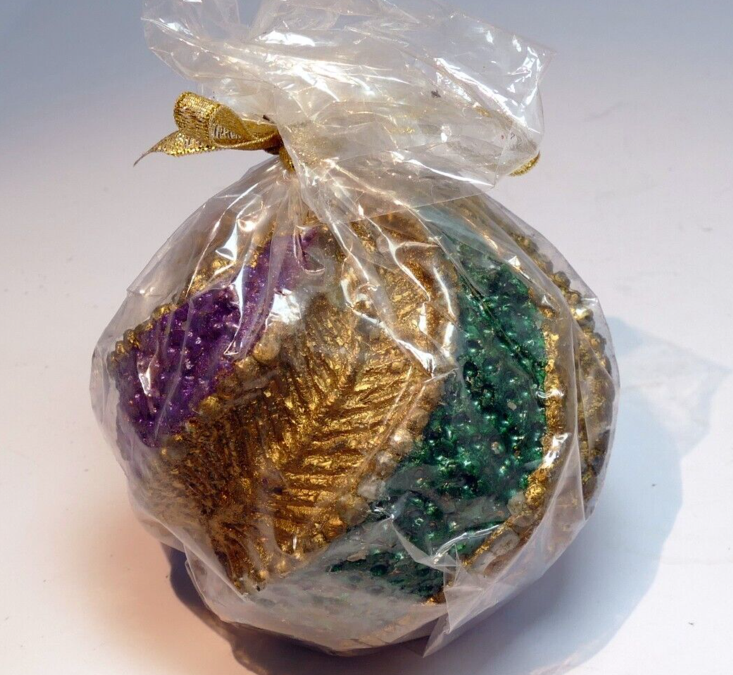 Vintage decorative gold rope ball candle christmas red green blue