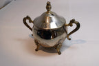 SILVER  PLATE  SUGAR BOWL with lid made in Indonesia