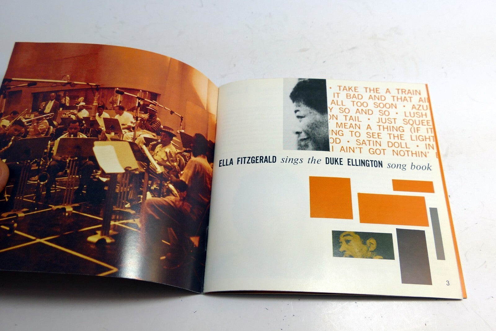 INLAY Cover ART Only NO Case, CD included   Ella Fitzgerald Duke Ellington Song