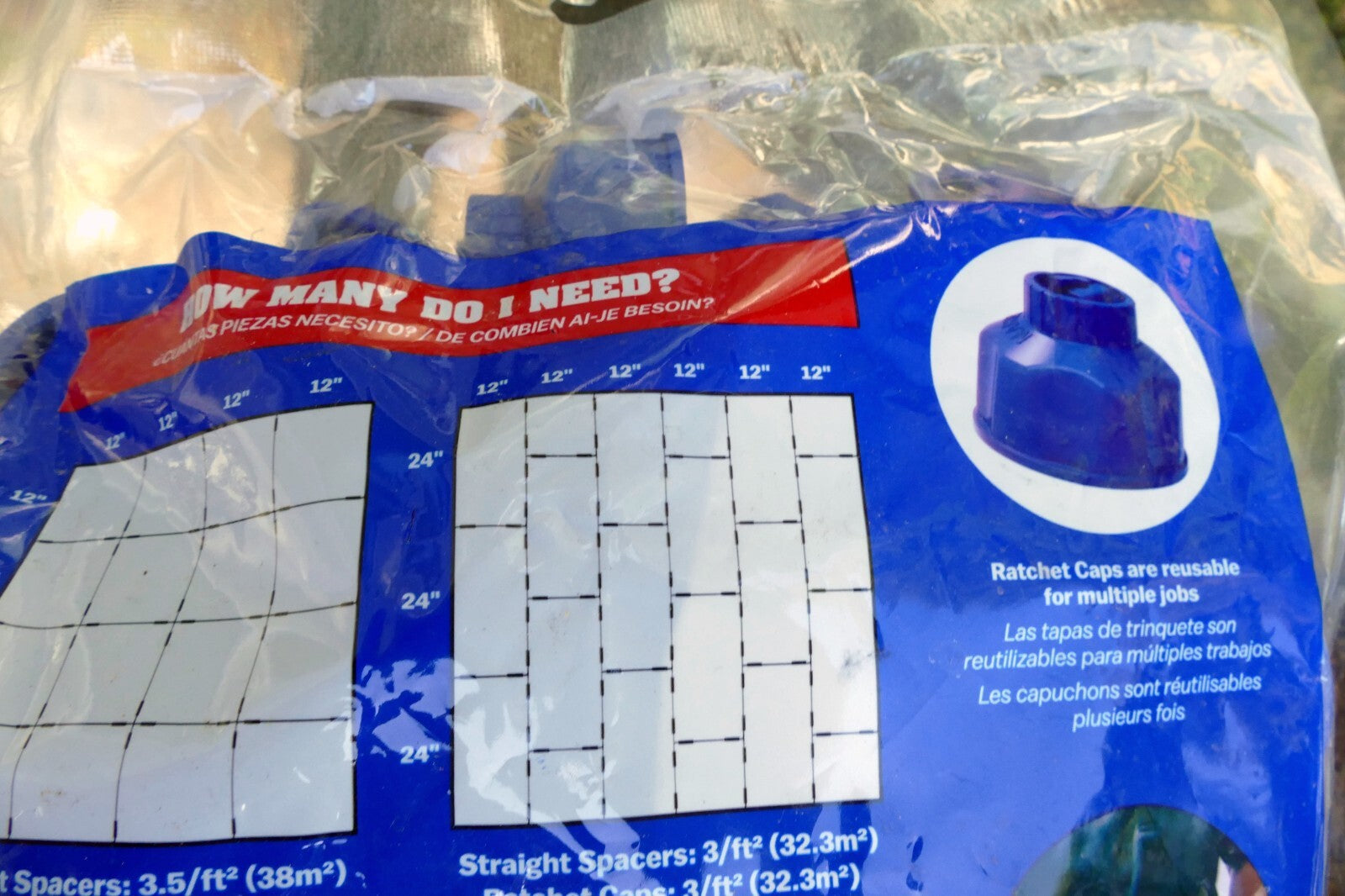 50 pack Fast Ratchet Caps Tile Leveling 1/8" with spacer bases