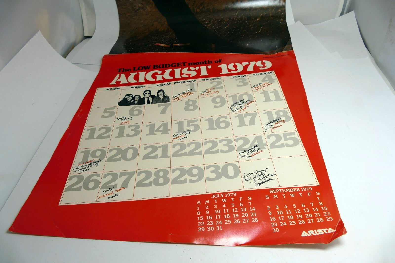 Kinks Low Budget 12x24 Album Cover Poster August Concert OEM Arista 1979 Genuine