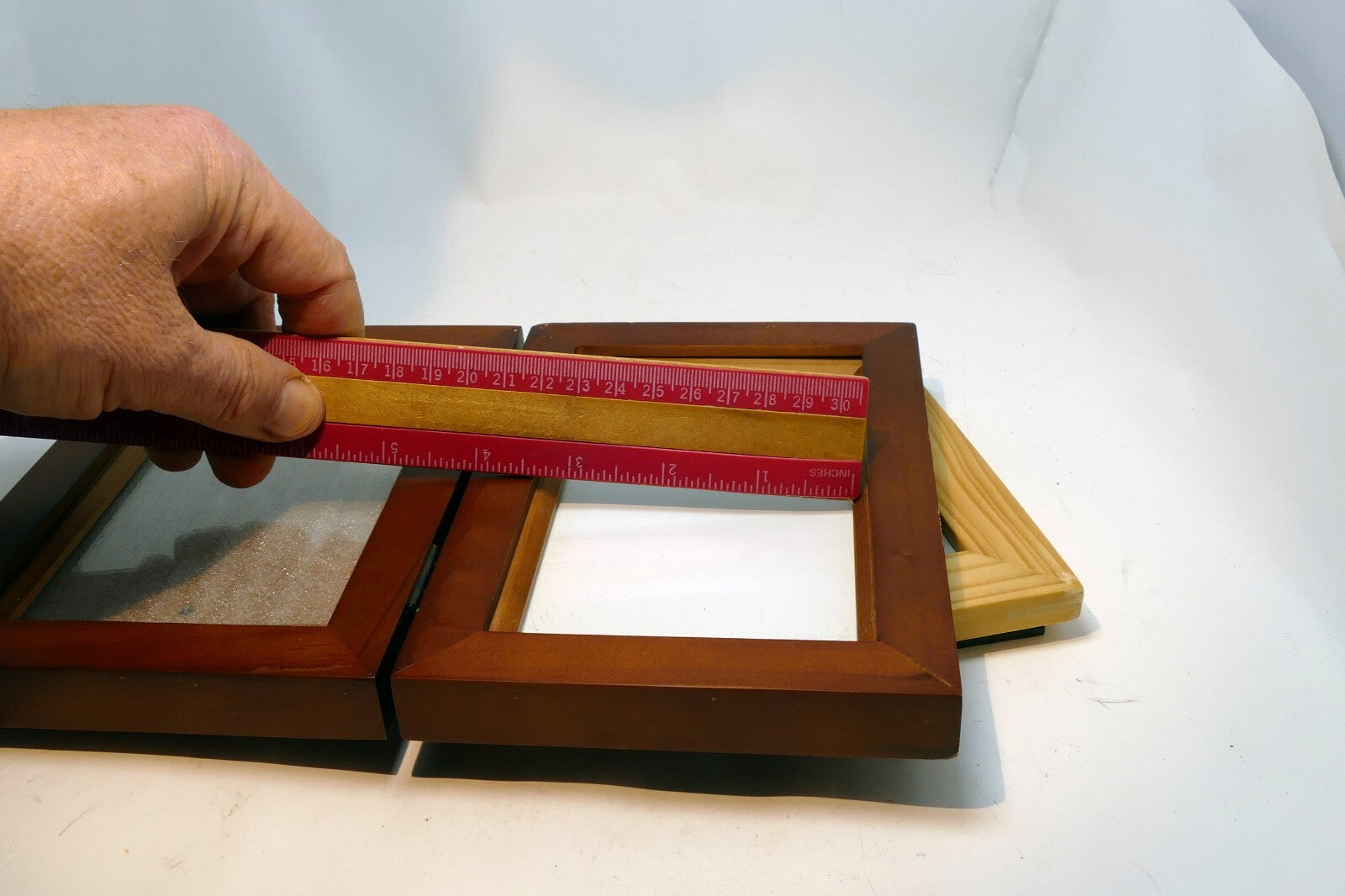 Lot of 2 Pack PICTURE FRAME SOLID WOOD Vertical w/ GLASS 6"x4" 3.4X5"