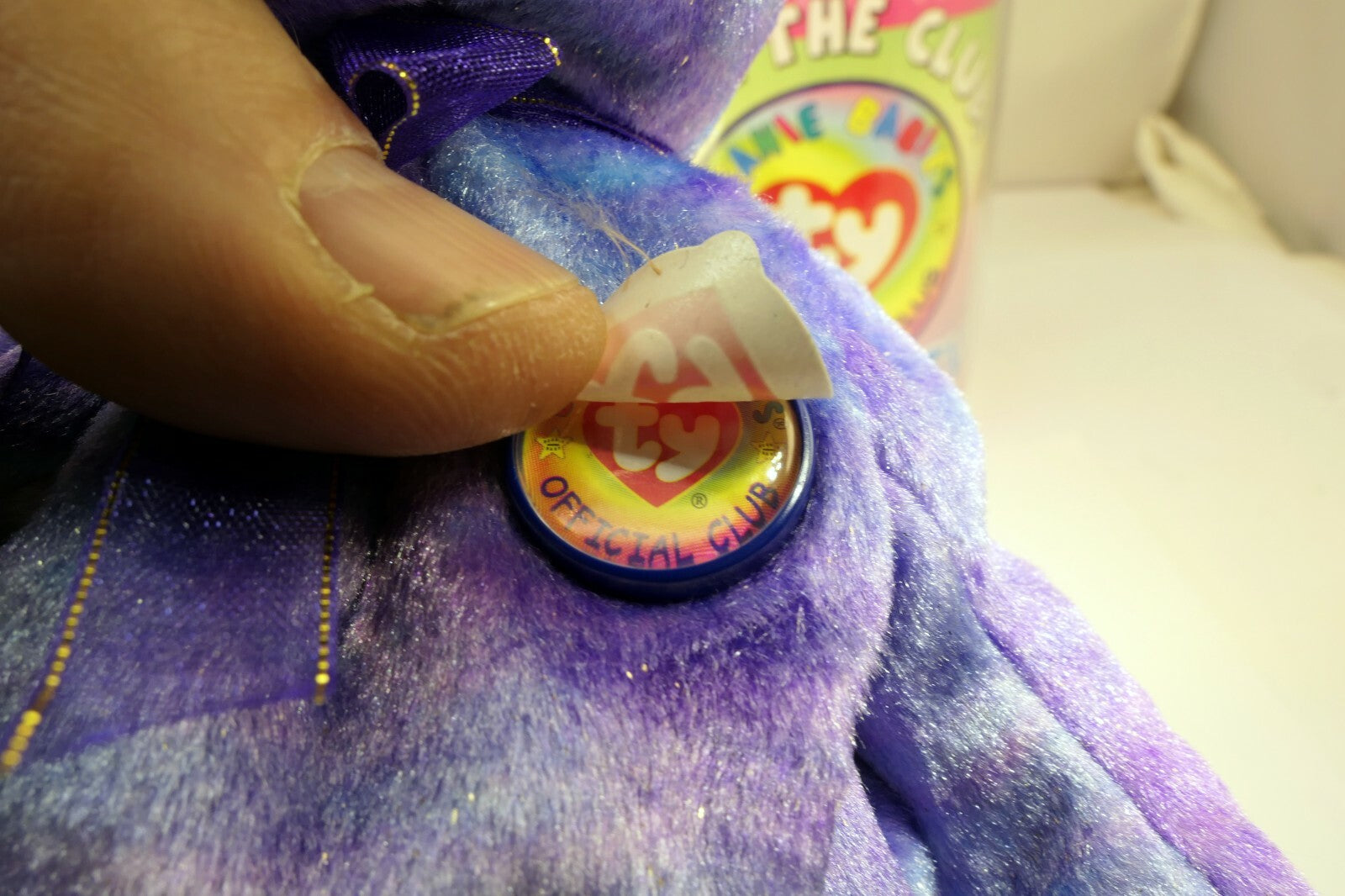 TY Beanie Babies "Clubby IV" USA 8" with Official Club button badge surprise 