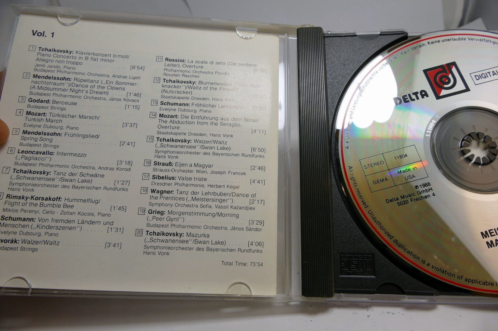 100 Masterpieces Vol 4 Classical Music CD Delta 1988 Smetana Bizet Liszt Handel