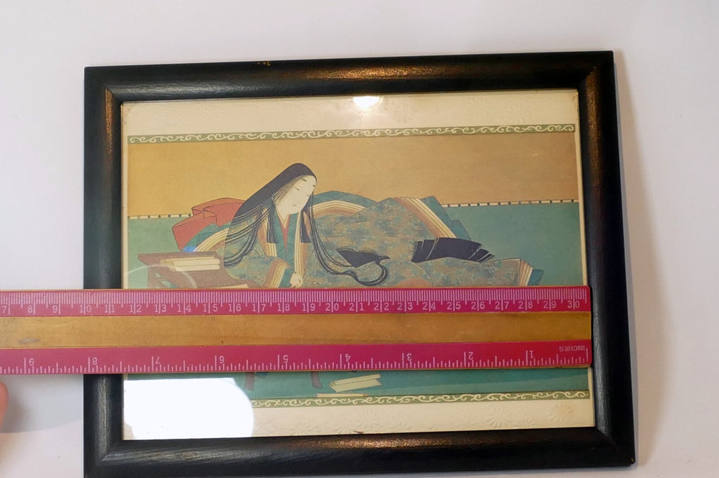 Japanese Reproduction Court Lady at The Writing Table Fine Art Print - Framed