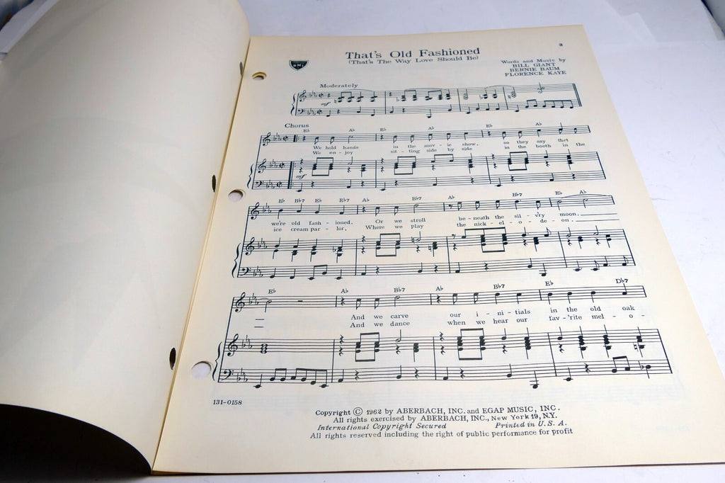 That's Old Fashioned Giant Baum Florence Kaye  1962  Sheet Music