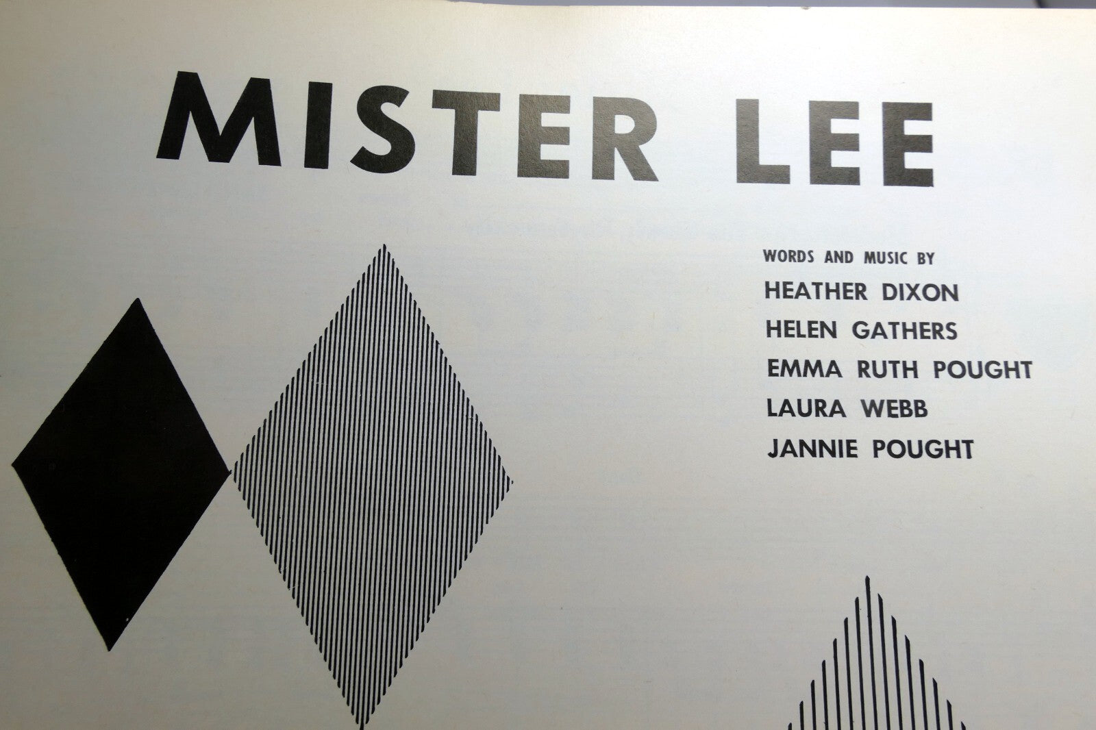 Mister lee by dixon gathers webb pought 1957 sheet music the bobbettes