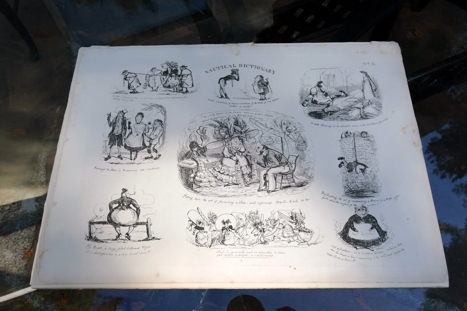 NAUTICAL DICTIONARY No 6 HENRY HEATH CARICATURE PRINT  1840 Victorian