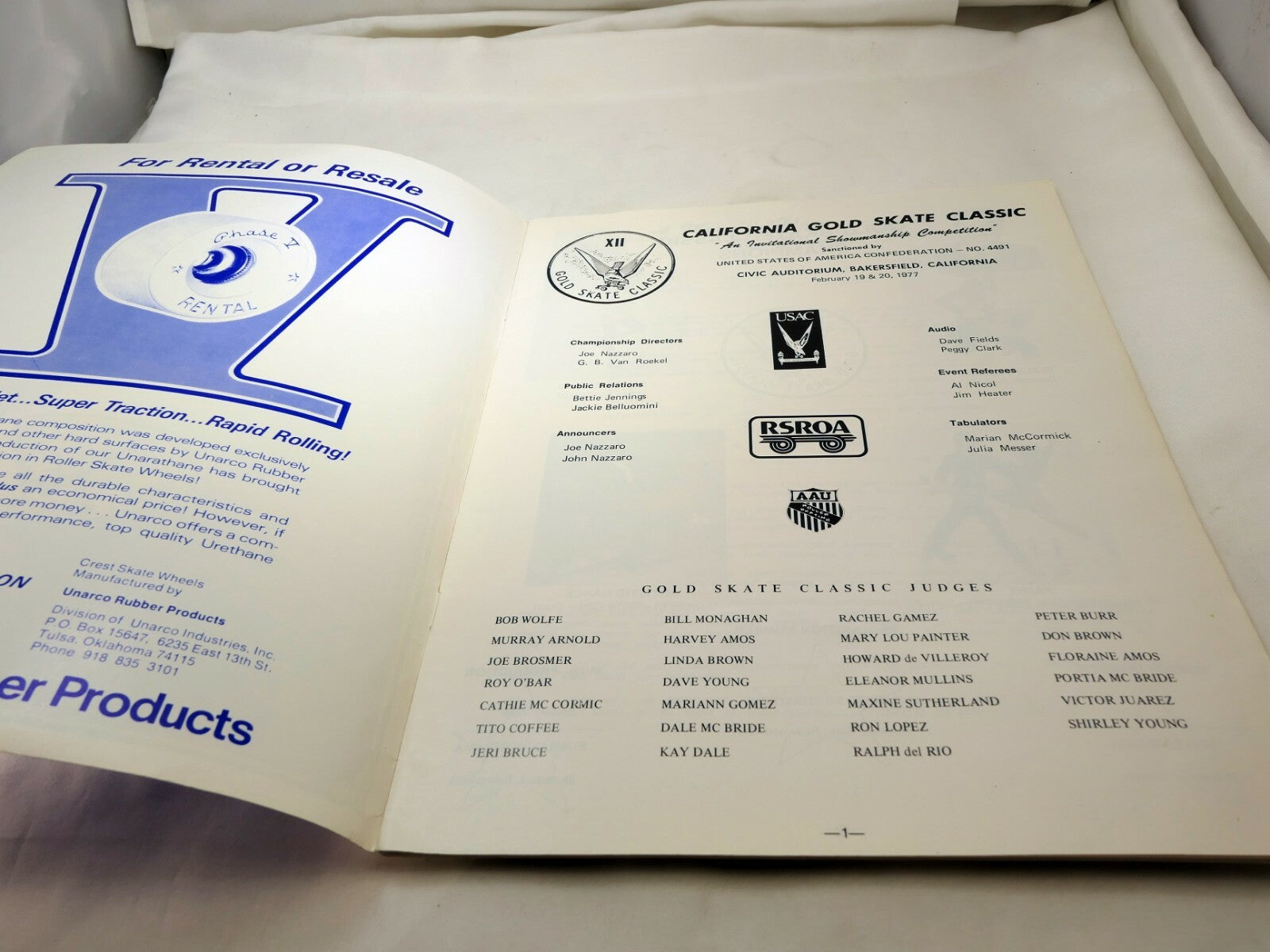 Gold Skate Classic 12th 1977 Program competition  BOOK BROCHURE