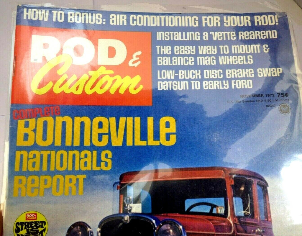 Rod & custom november 1972 magazine bonneville nationals report, "how to" bonus
