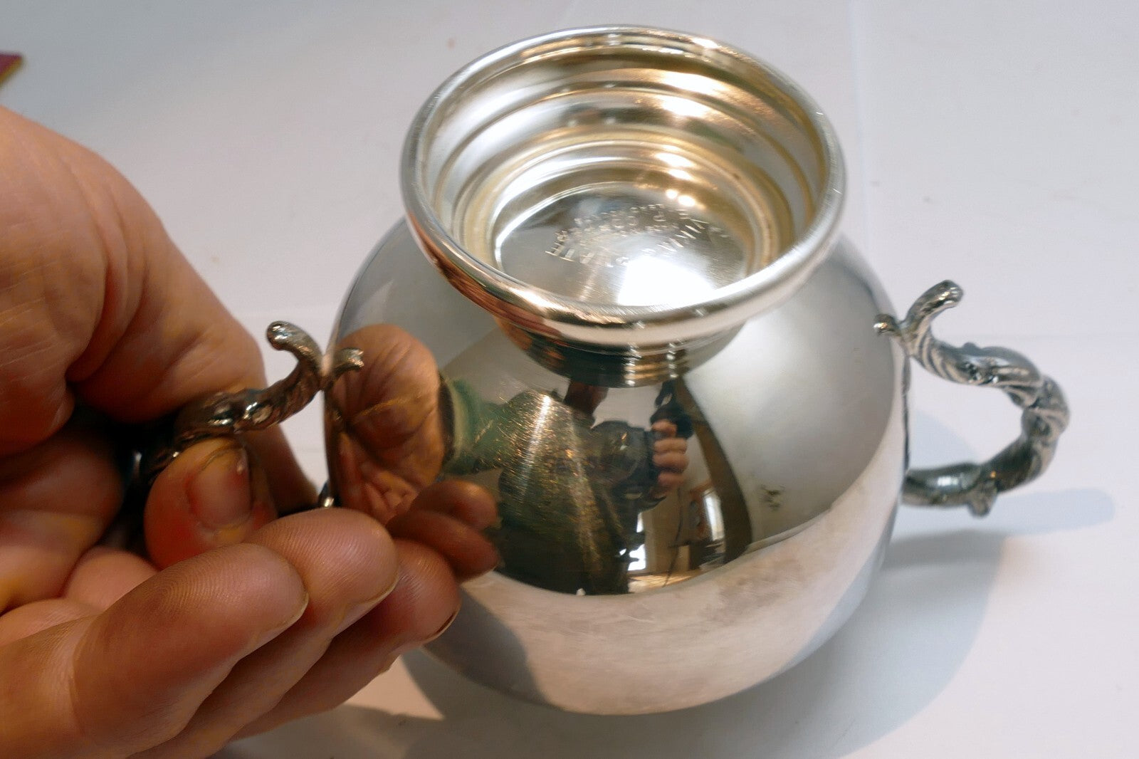 VIKING SILVER  PLATE E P COPPER SUGAR BOWL made in Canada  Lead Mounts for Tea