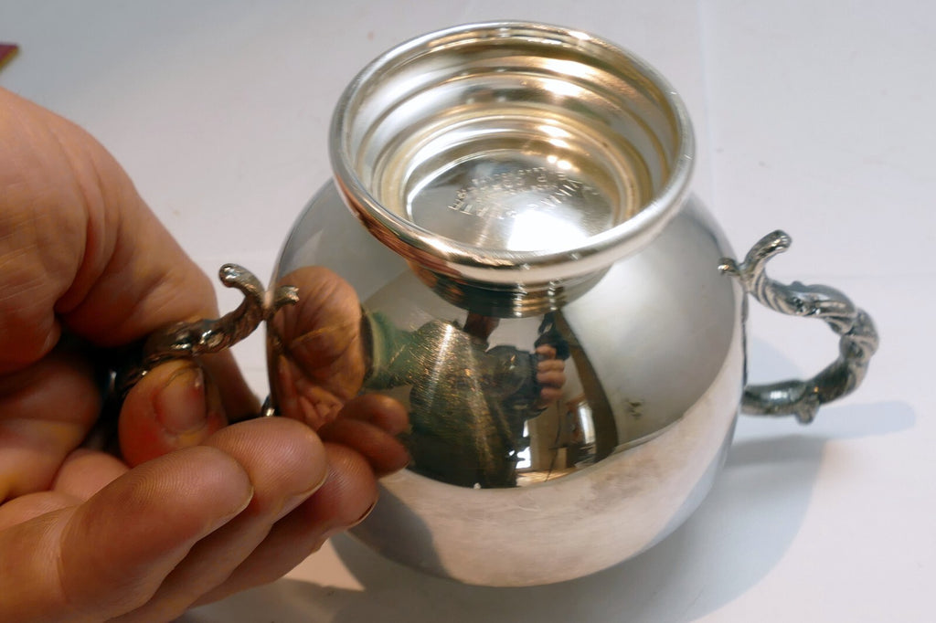 VIKING SILVER  PLATE E P COPPER SUGAR BOWL made in Canada  Lead Mounts for Tea
