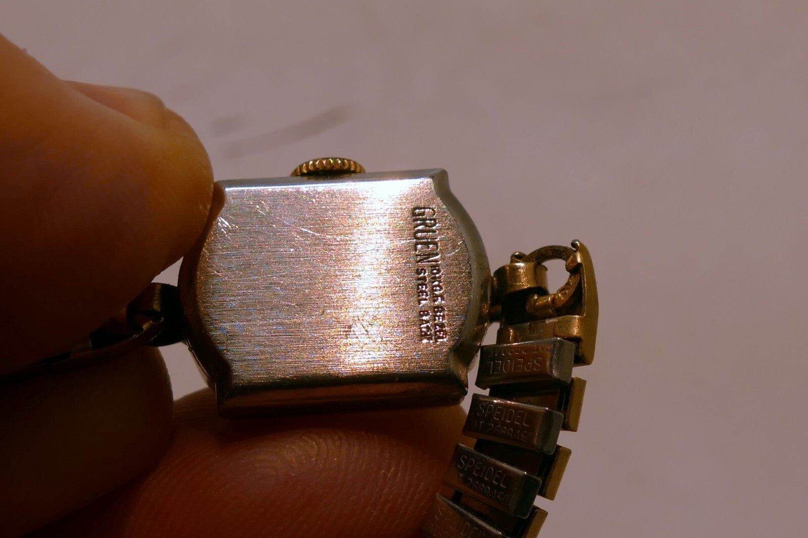 Gruen Precision Ladies Watch 10K RGP BEZEL Square Art Deco - Not working AS IS