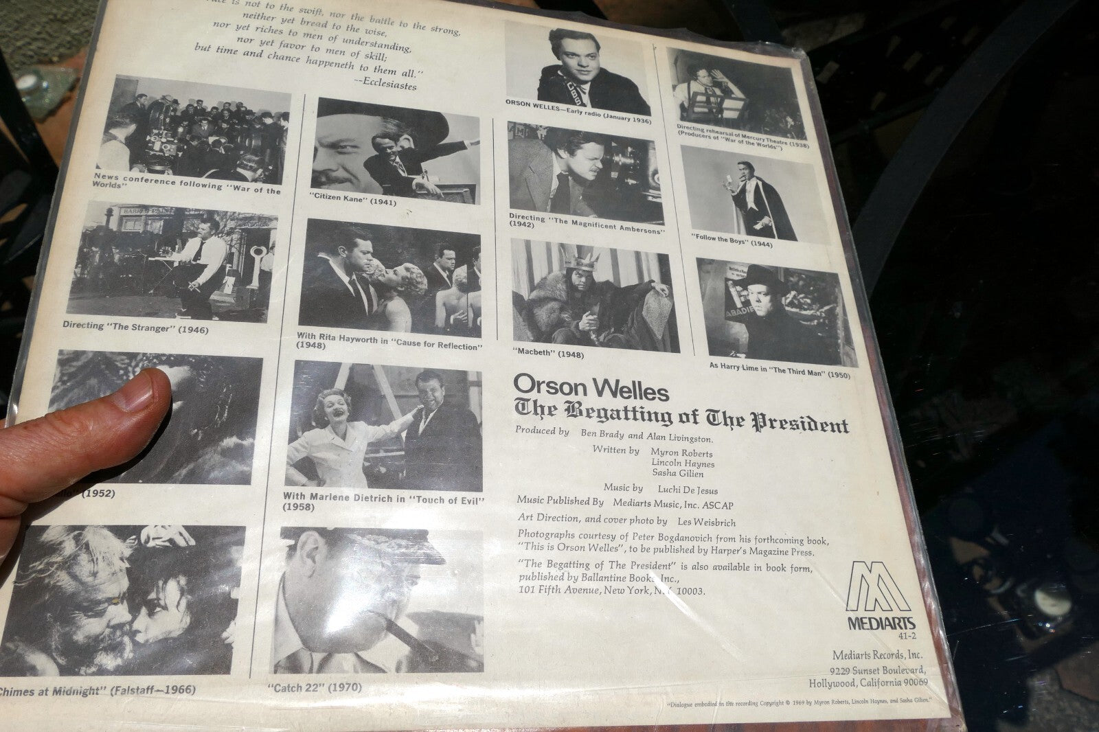 Orson Welles - The Begatting of The President Vinyl LP Album Mediarts 41-2
