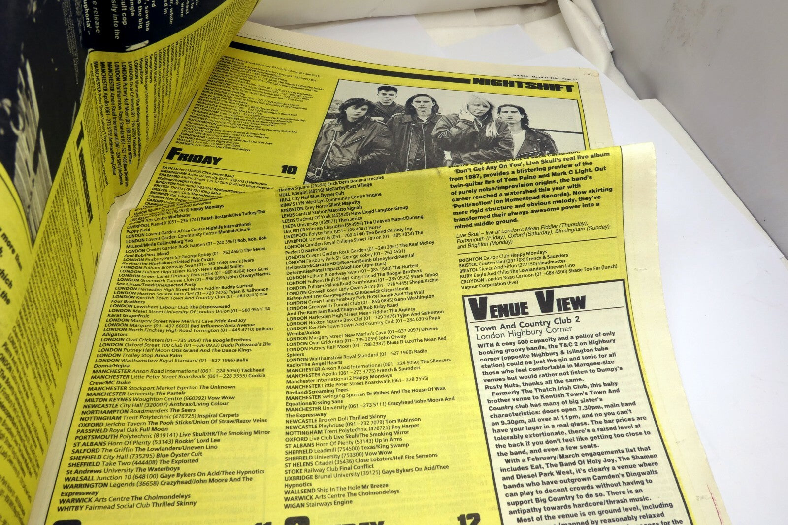 SOUNDS NEWSPAPER March 11 1989 music