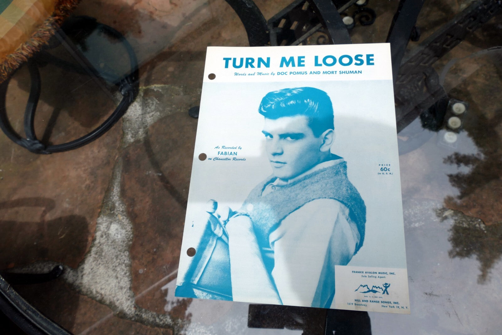 Turn Me Loose Fabian Doc Pomus Mort Shuman  1959 Sheet Music