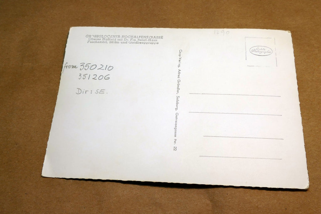 Großglockner-Hochalpenstraße  Austria postcard 1940's  - unposted