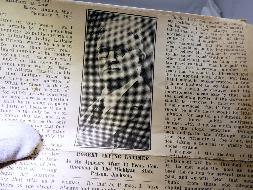 Newspaper Clippings G. Elmer McArthur Pleads Clemency for Robert Irving Matimer